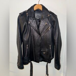 London Craze men’s  black Leather Biker Jacket
